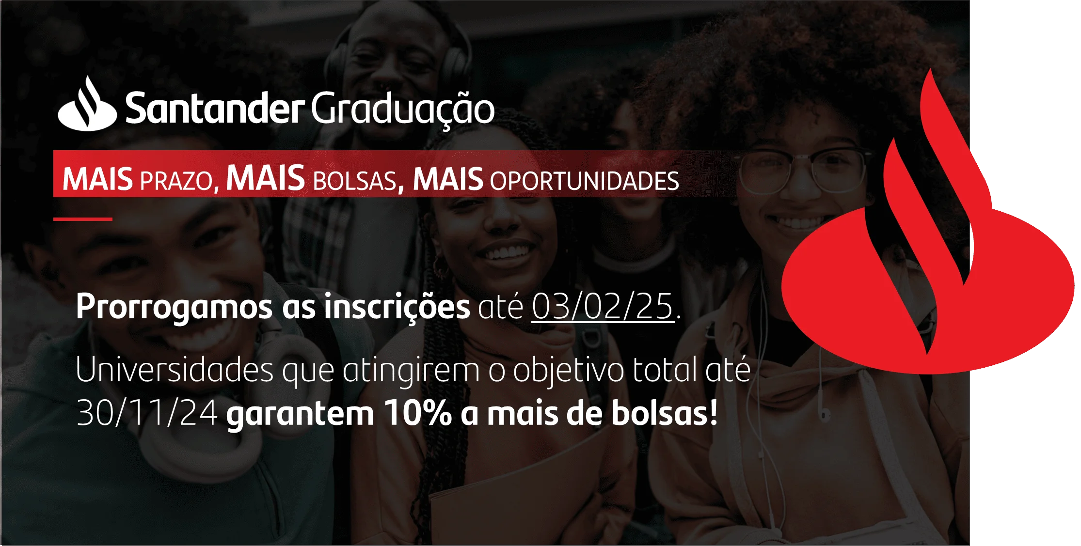 Inscrições abertas para o Programa de Bolsas Santander Graduação 2024