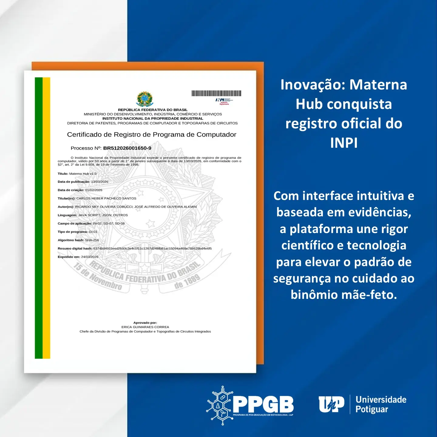Inovação na palma da mão: Materna Hub v1.0 recebe registro do INPI e fortalece a segurança no pré-natal